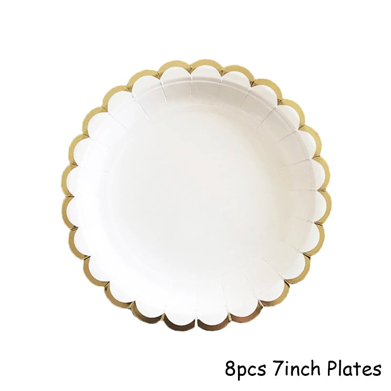 Elegant White Porcelain Disposable Tableware