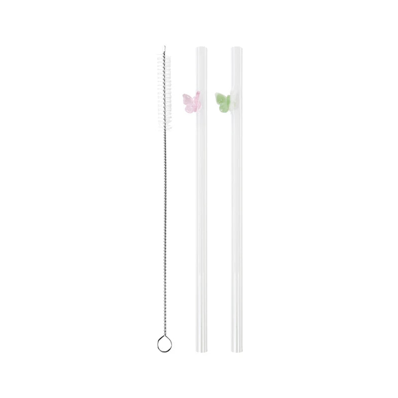 Reusable Butterfly Straws multicolor