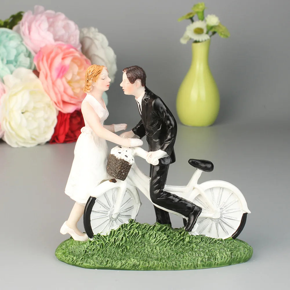 Romantic Bride and Groom Cake Toppers