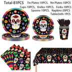 Halloween Dia de los Metros Disposable Tableware