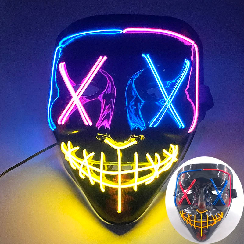 Halloween Film Theme Glowing Scary Mask LED