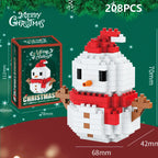 Christmas Gifts Micro Building Block DIY Domino Game Santa Claus Reindeer Holiday Puzzle Assembling Bricks Table Decoration Toys