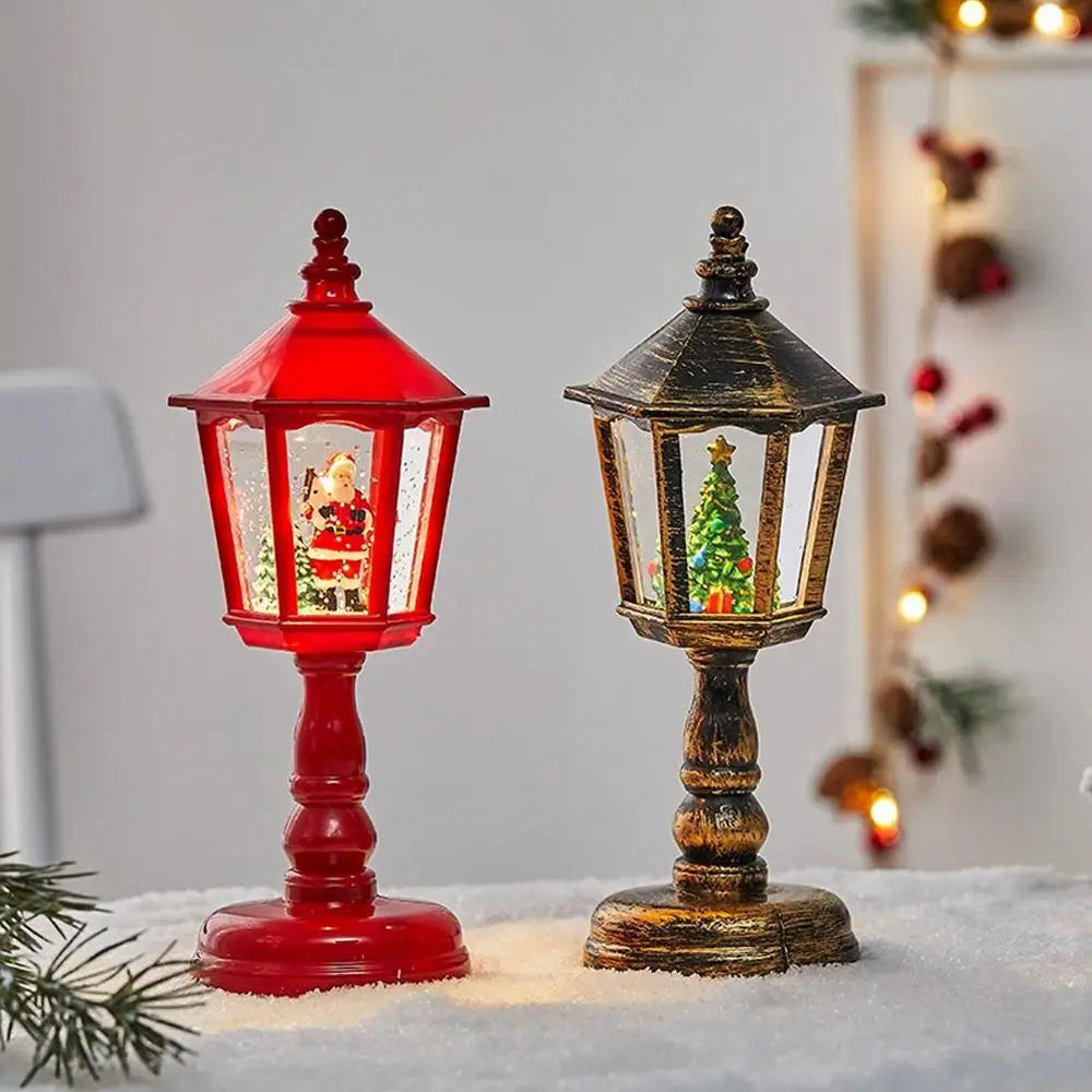 Christmas Water Lights Decorations, Luminous House Ornaments, Creative Christmas Tabletop Ornament, Electronic Candle Lights