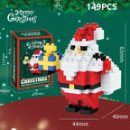 Christmas Gifts Micro Building Block DIY Domino Game Santa Claus Reindeer Holiday Puzzle Assembling Bricks Table Decoration Toys
