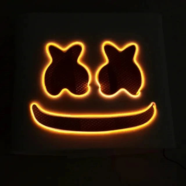 Halloween Neon Marshmallow Mask LED