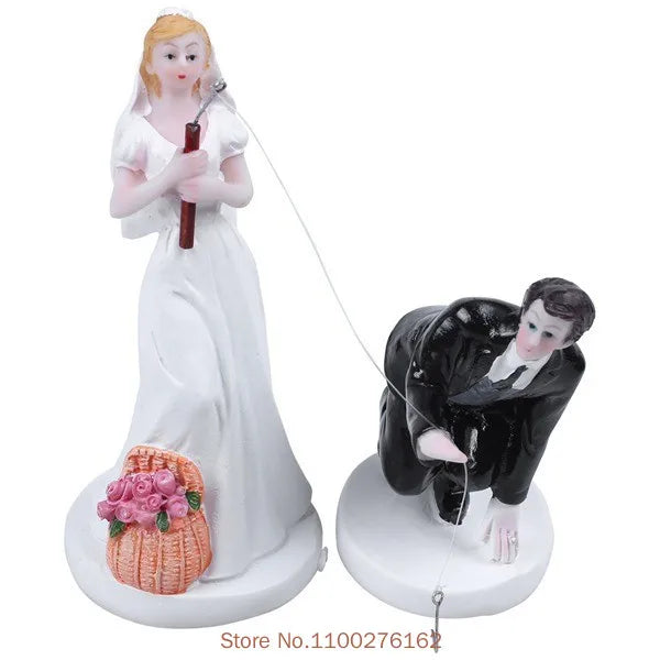Romantic Bride and Groom Cake Toppers
