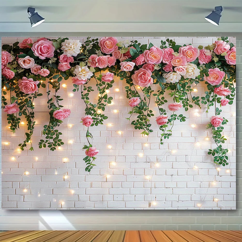 Wedding Flowers Curtain Backdrop