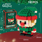 Christmas Gifts Micro Building Block DIY Domino Game Santa Claus Reindeer Holiday Puzzle Assembling Bricks Table Decoration Toys