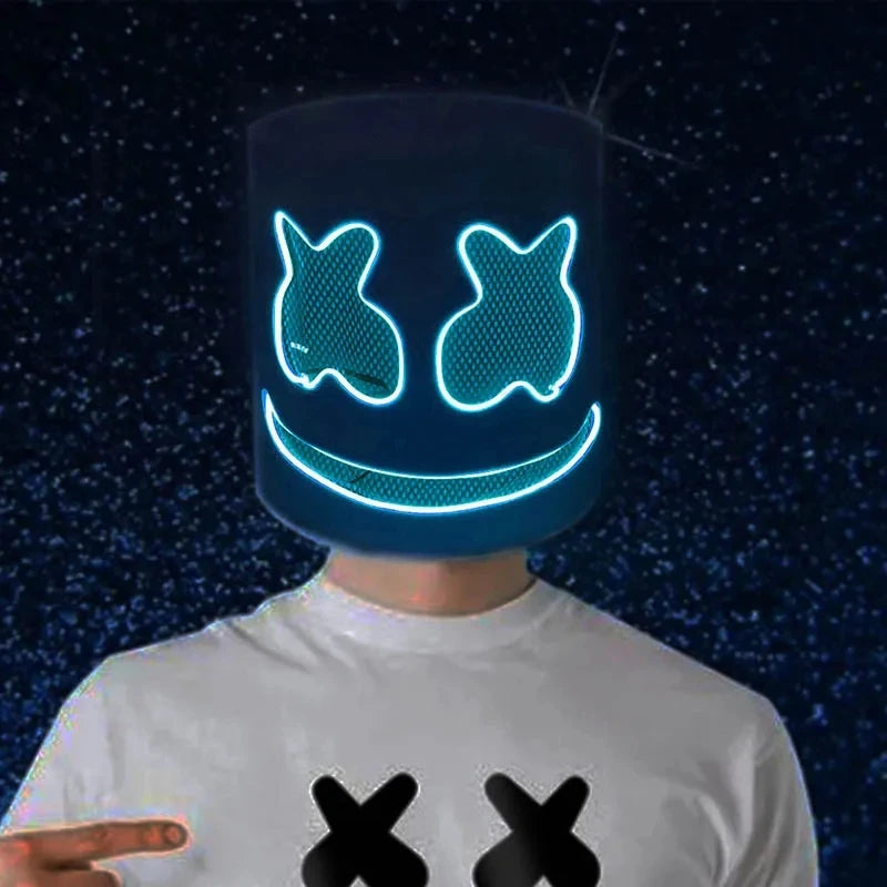 Halloween Neon Marshmallow Mask LED