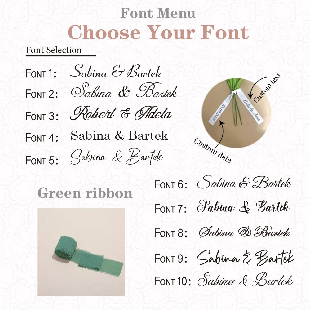 Personalized Bridal Bouquet Ribbon