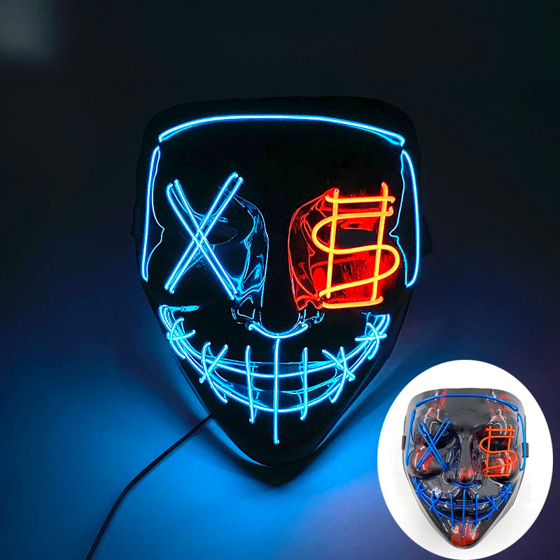 Halloween Film Theme Glowing Scary Mask LED