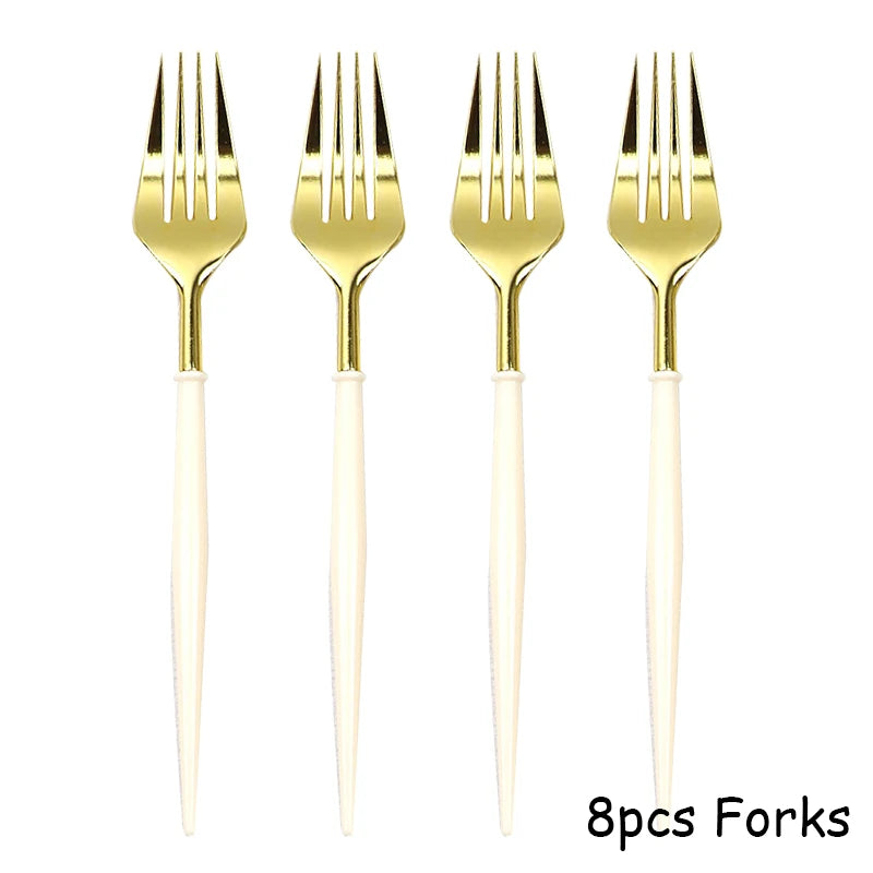 Elegant White Porcelain Disposable Tableware