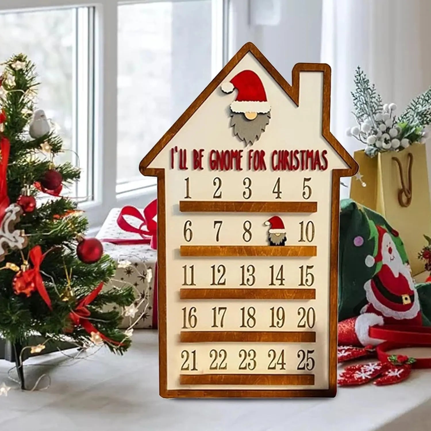 Christmas Countdown Calendar Desktop Home Decor Decoration Vintage Countdown Christmas Sign Hanging Wall Decoration Crafts