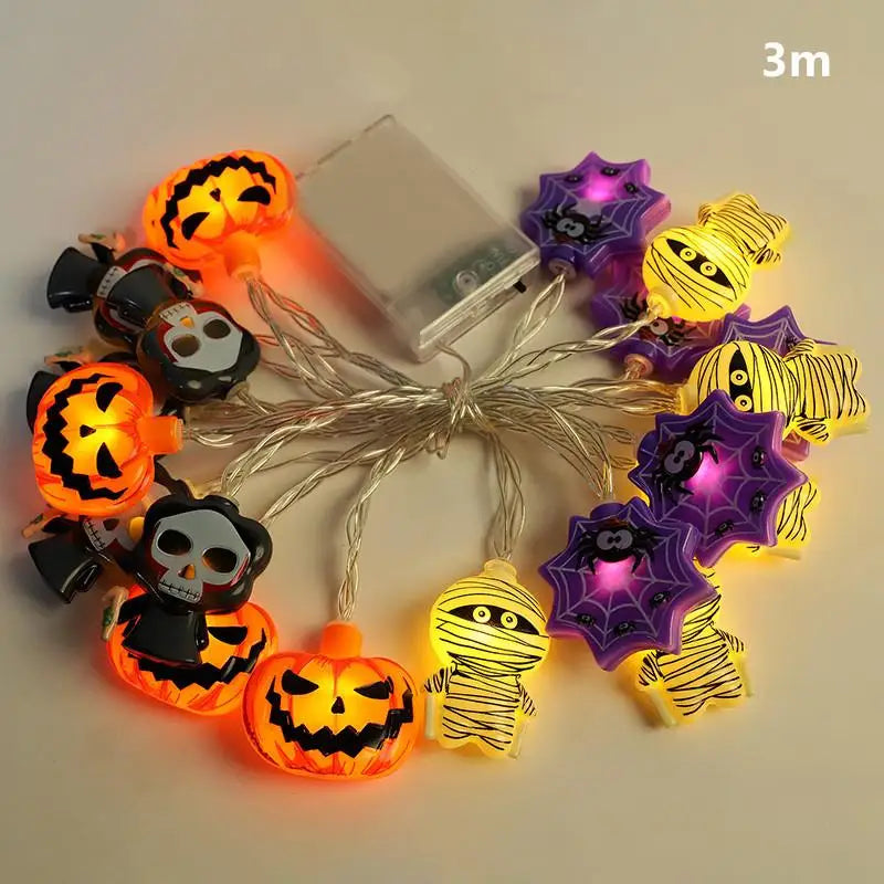 Halloween LED String Lights Pumpkin Ghost Spider Web