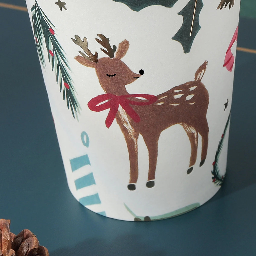 Christmas forest bronzing elk disposable tableware
