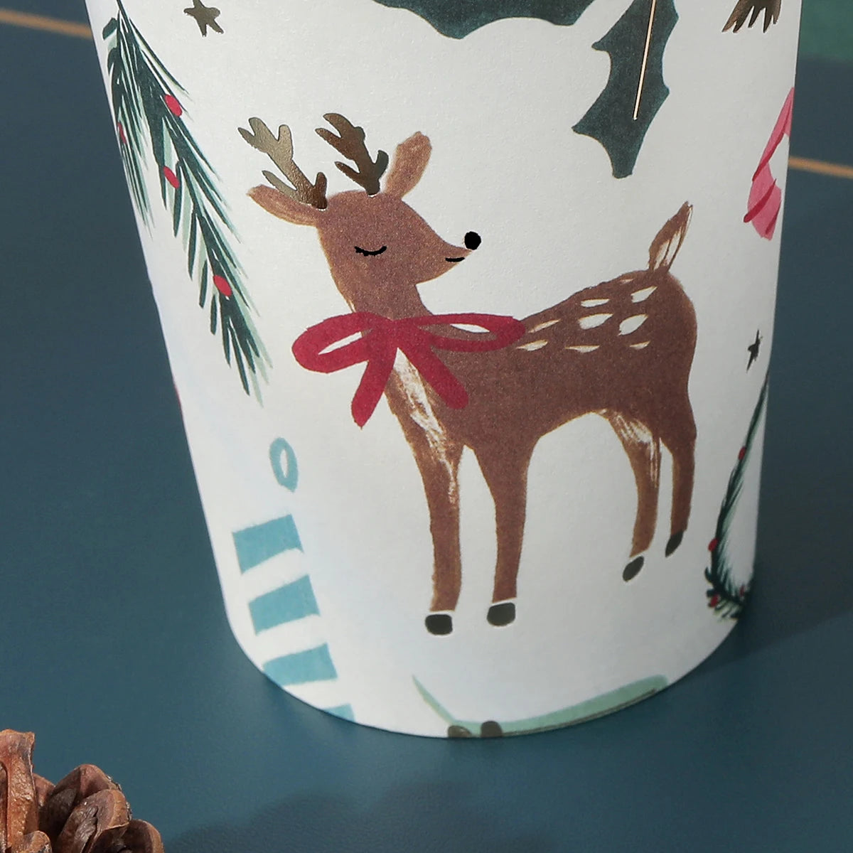 Christmas forest bronzing elk disposable tableware