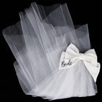 White Bride Bow Veil
