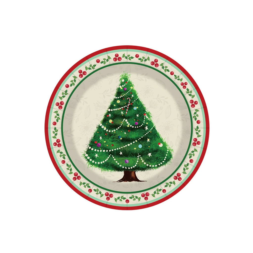 90pcs Christmas Tree Party Tableware Set Paper Plates Cups Napkins Cutlery Set Merry Christmas Dishes Decorations Party Supplies