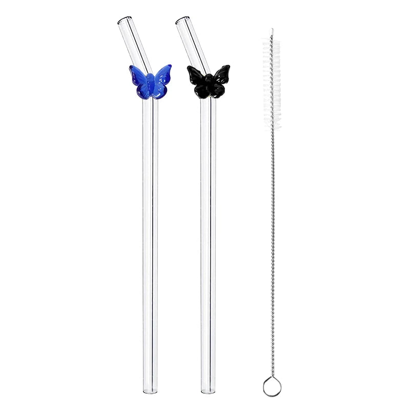 Reusable Butterfly Straws multicolor