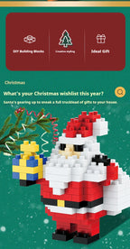 Christmas Gifts Micro Building Block DIY Domino Game Santa Claus Reindeer Holiday Puzzle Assembling Bricks Table Decoration Toys