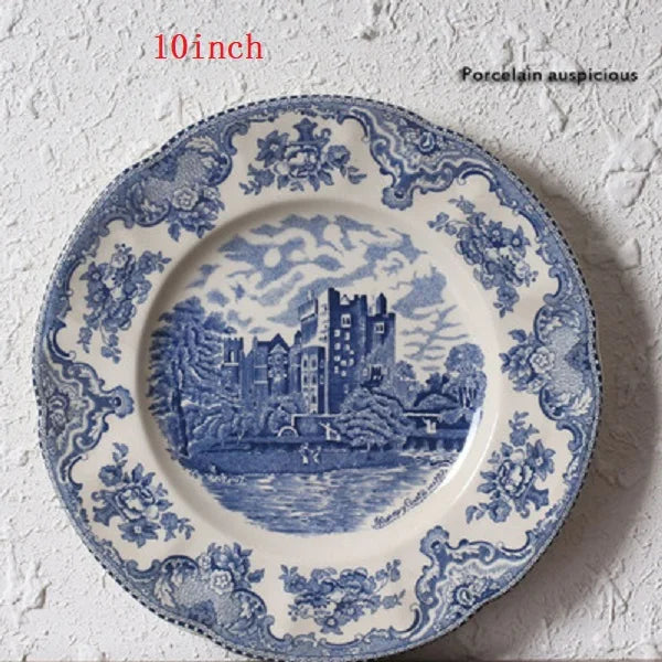 White and Blue porcelain complete tableware and tea set