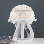 White and silver wedding bouquet