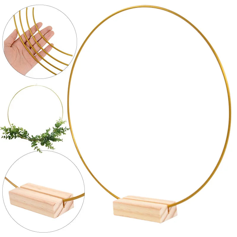Gold Wreath Wooden Base