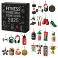 Christmas Countdown Calendar 2D Acrylic Ornament 24 Days Fitness Gear Christmas Ornaments for Winter Holiday Party Home Gym