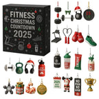 Christmas Countdown Calendar 2D Acrylic Ornament 24 Days Fitness Gear Christmas Ornaments for Winter Holiday Party Home Gym