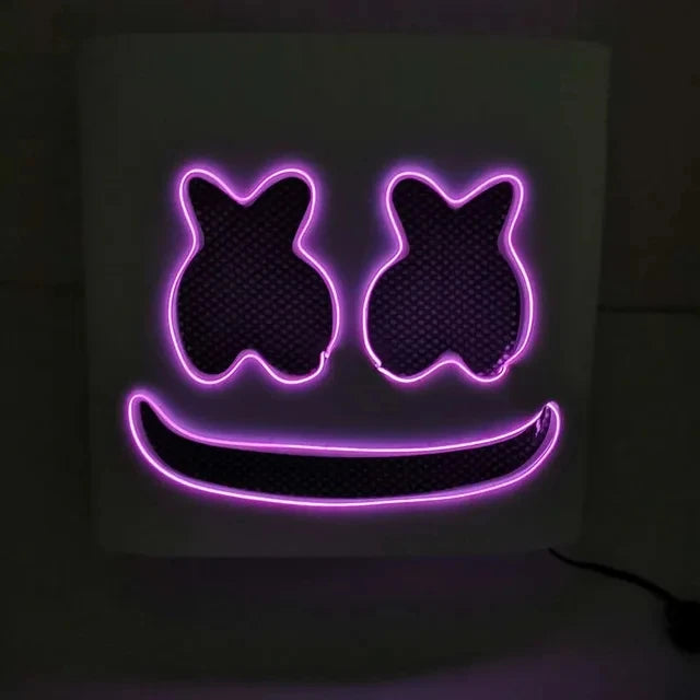 Halloween Neon Marshmallow Mask LED