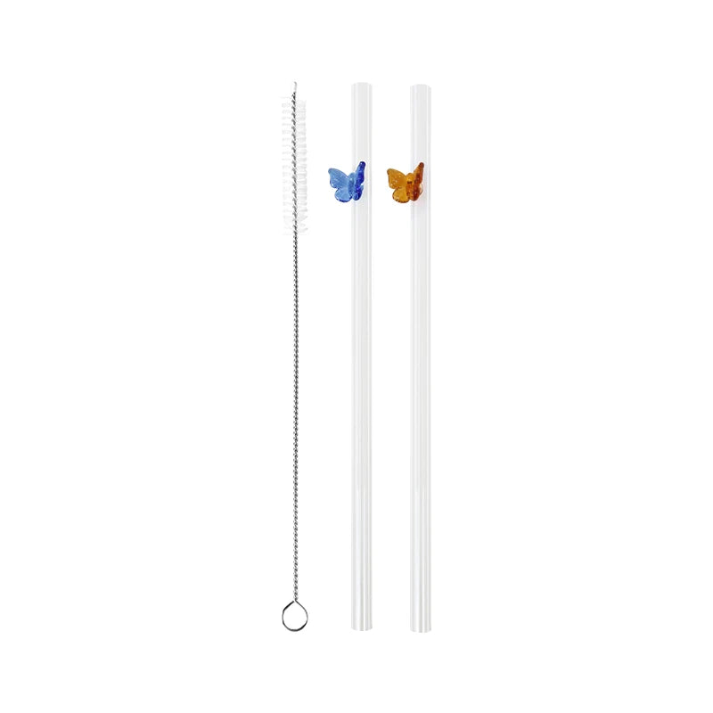 Reusable Butterfly Straws multicolor