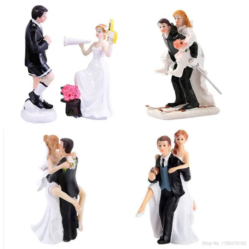 Romantic Bride and Groom Cake Toppers