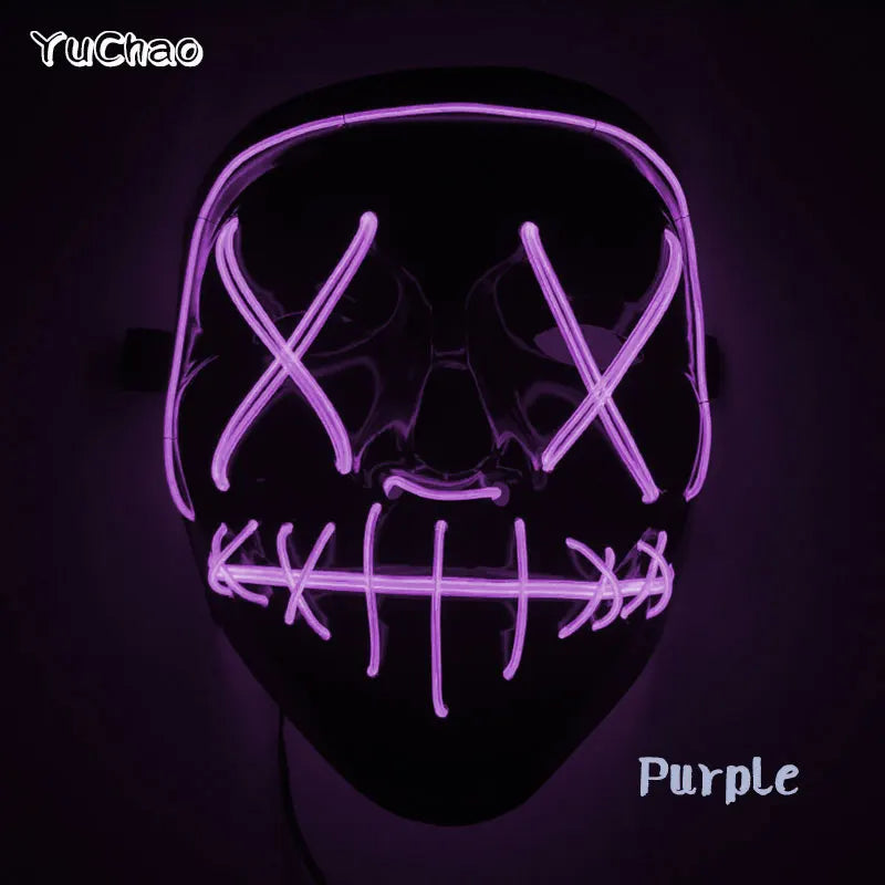 Halloween Film Theme Glowing Scary Mask LED
