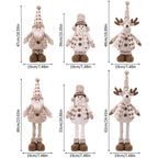 Christmas Decorations Adjustable Extendable Santa Snowman Reindeer Plush Dolls Indoor Home Tabletop Ornaments Toys Gifts