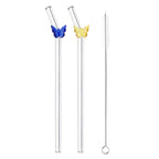 Reusable Butterfly Straws multicolor