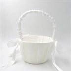 White Flower silk Basket