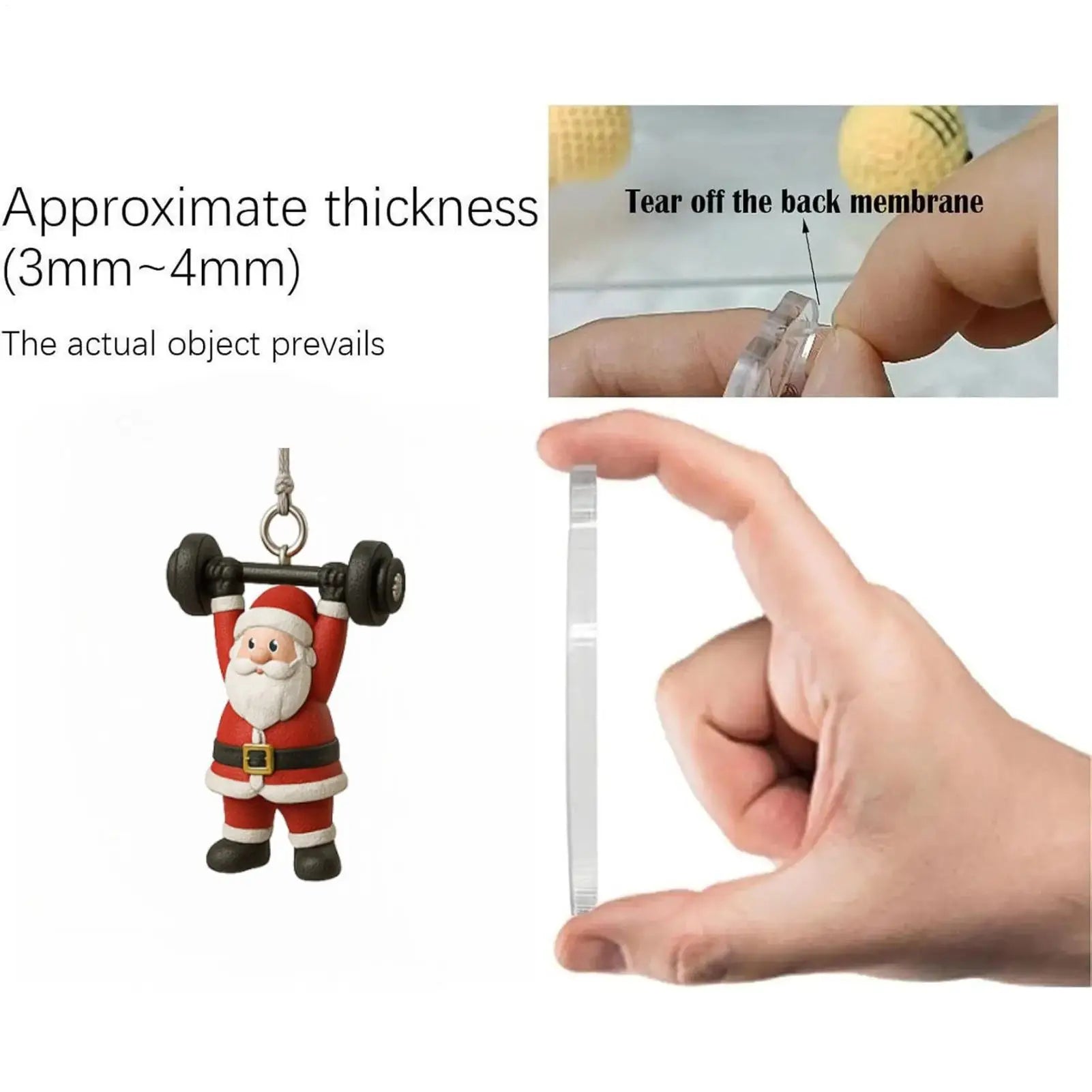 Christmas Countdown Calendar 2D Acrylic Ornament 24 Days Fitness Gear Christmas Ornaments for Winter Holiday Party Home Gym