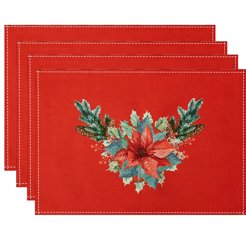 Christmas Floral Placemats Tableware