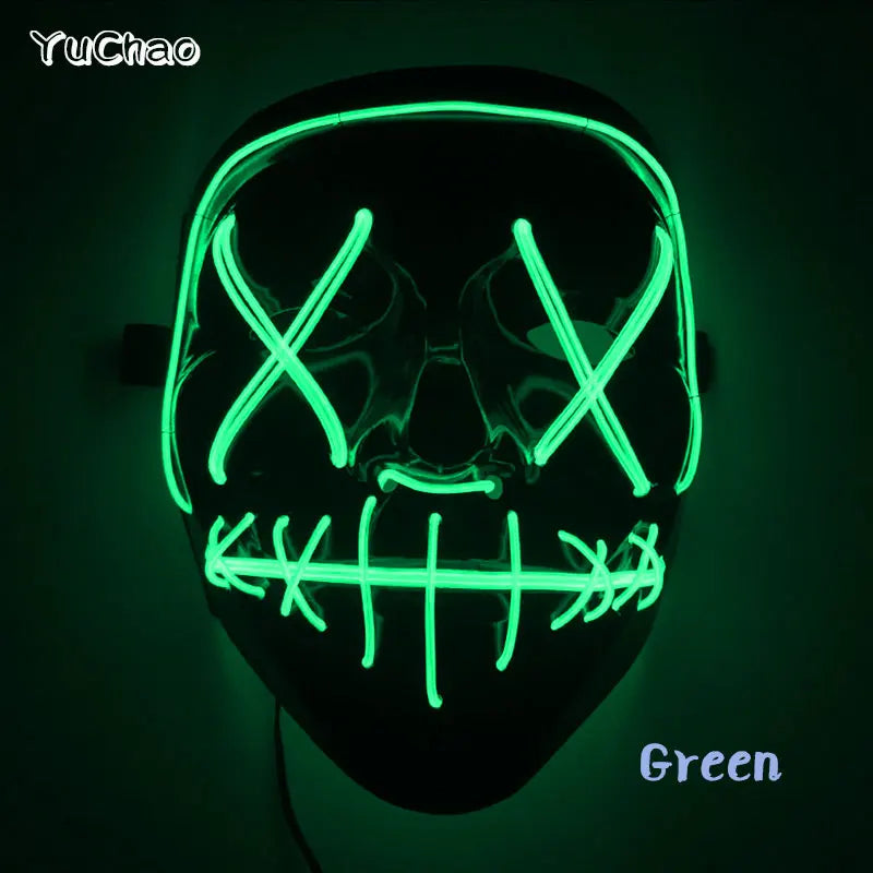Halloween Film Theme Glowing Scary Mask LED