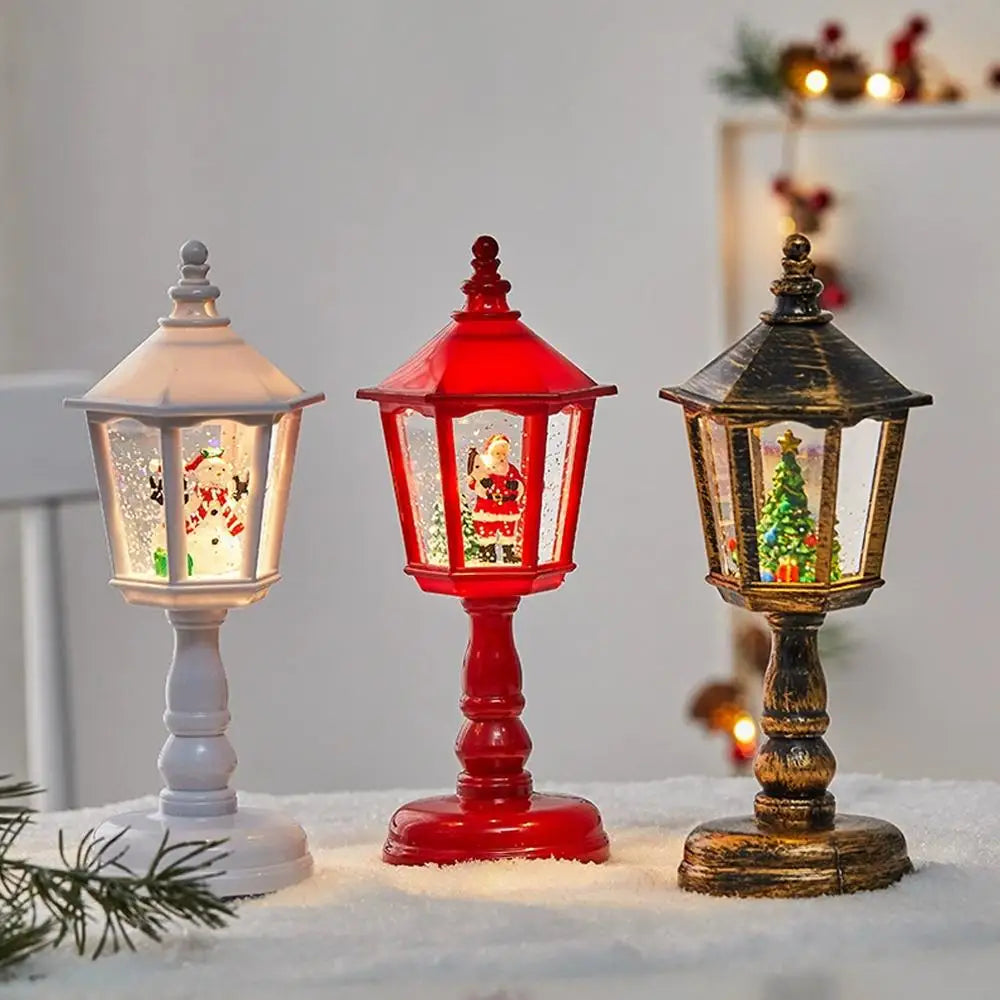 Christmas Water Lights Decorations, Luminous House Ornaments, Creative Christmas Tabletop Ornament, Electronic Candle Lights