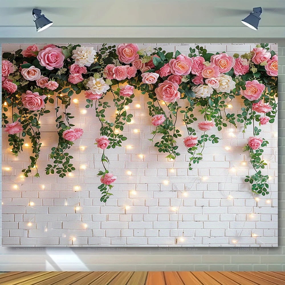 Wedding Flowers Curtain Backdrop