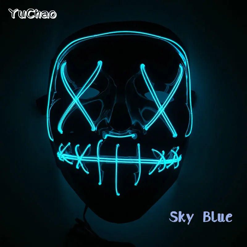 Halloween Film Theme Glowing Scary Mask LED