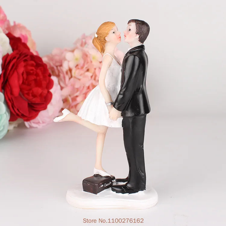 Romantic Bride and Groom Cake Toppers