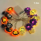 Halloween LED String Lights Pumpkin Ghost Spider Web