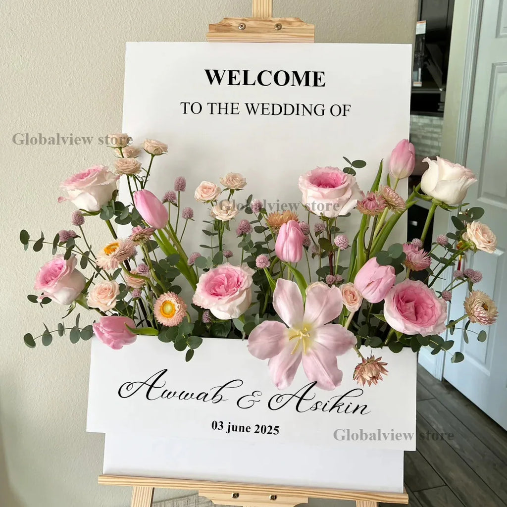 Custom Wedding Flower Box Welcome Sign