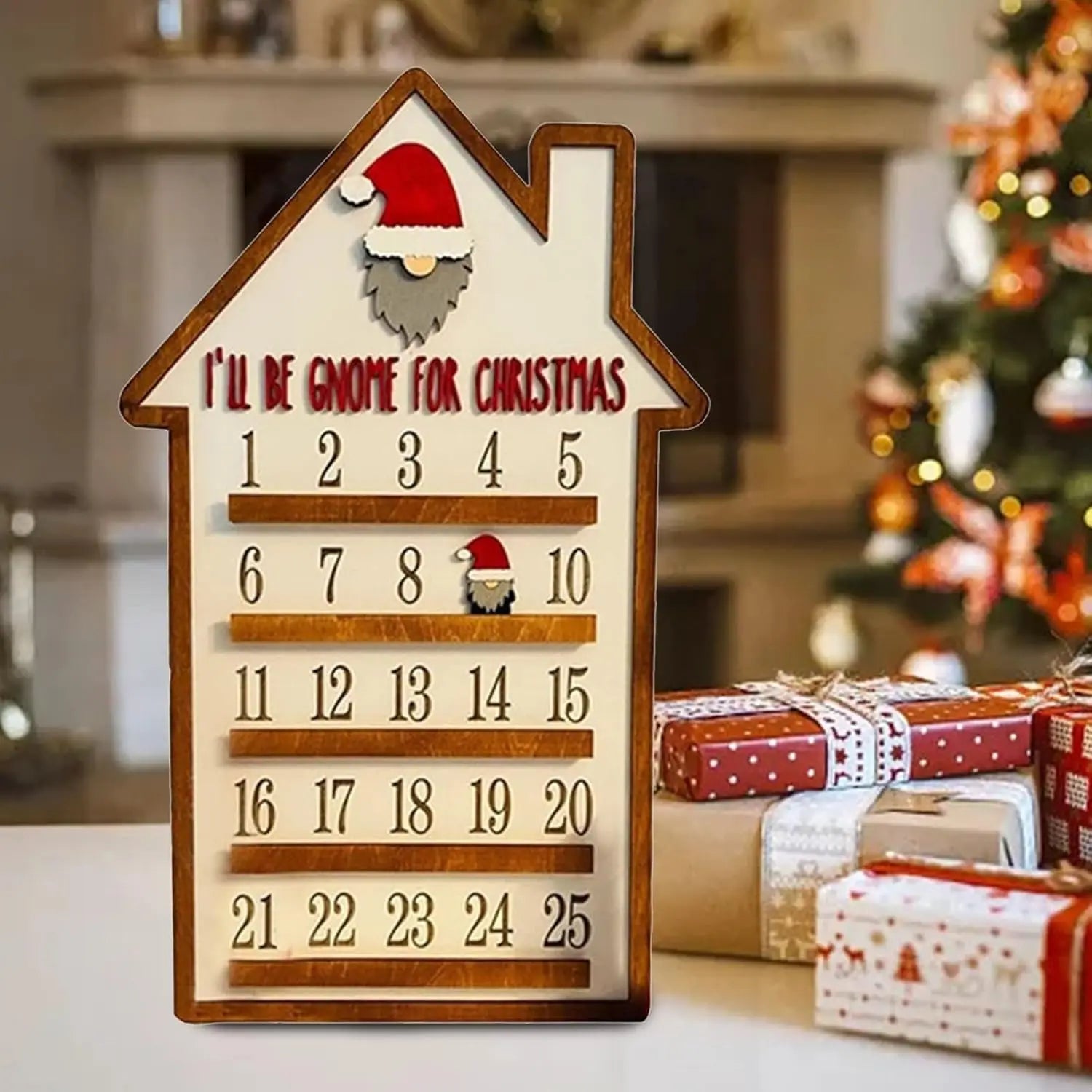Christmas Countdown Calendar Desktop Home Decor Decoration Vintage Countdown Christmas Sign Hanging Wall Decoration Crafts