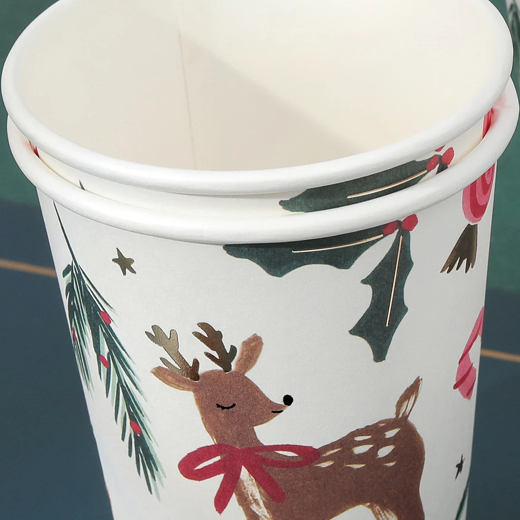 Christmas forest bronzing elk disposable tableware