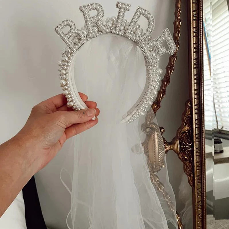 White Bride Pearl Headband