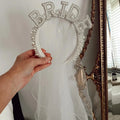 White Bride Pearl Headband
