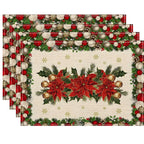 Christmas Floral Placemats Tableware